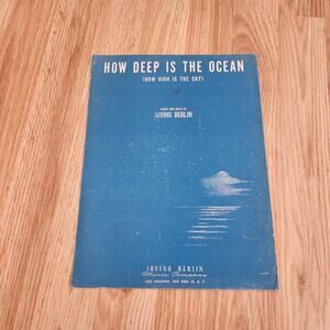 1932 How Deep Is The Ocean Sheet Music Irving Berlin Piano Vocal Blue Cover